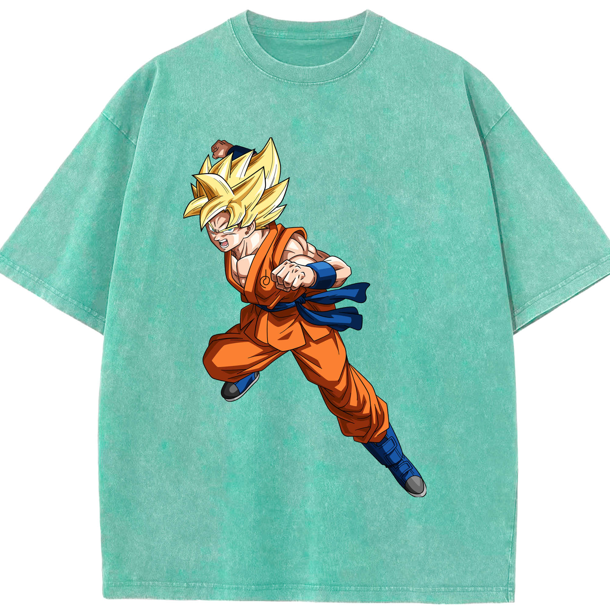 （画像用） ドラゴンボール 孫悟空（そん ごくう）Son Goku カカロット DRAGON BALL Kakarotto 綿100% ヴィンテージ風 半袖Tシャツ（フロントプリント）